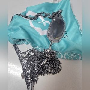 Kendra Scott gunmetal black tassel necklace Rayne